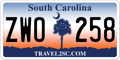 SC license plate ZWO258