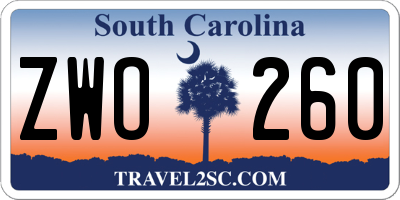 SC license plate ZWO260