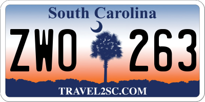 SC license plate ZWO263