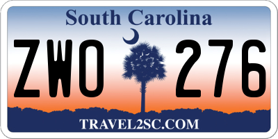 SC license plate ZWO276