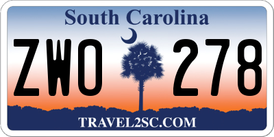 SC license plate ZWO278