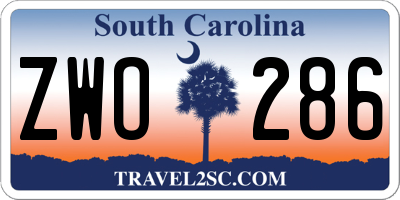 SC license plate ZWO286