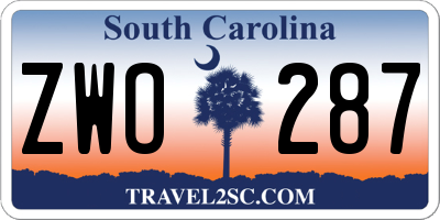 SC license plate ZWO287