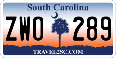 SC license plate ZWO289