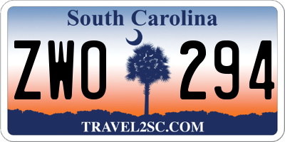 SC license plate ZWO294
