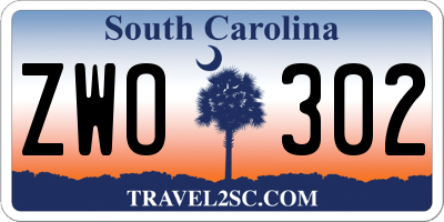 SC license plate ZWO302