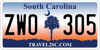 SC license plate ZWO305