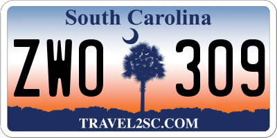 SC license plate ZWO309