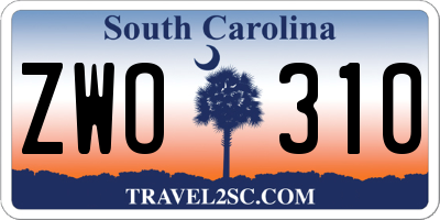 SC license plate ZWO310