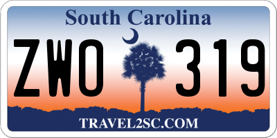SC license plate ZWO319