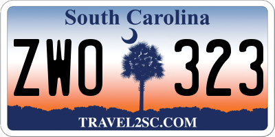 SC license plate ZWO323
