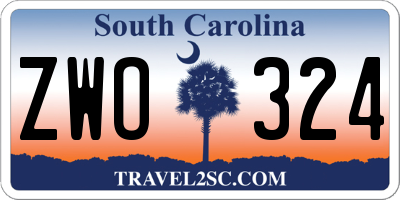SC license plate ZWO324