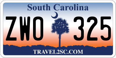 SC license plate ZWO325