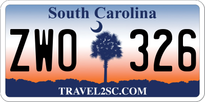 SC license plate ZWO326