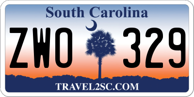 SC license plate ZWO329