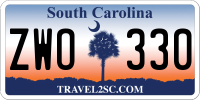SC license plate ZWO330