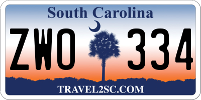 SC license plate ZWO334