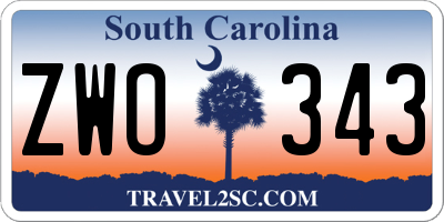 SC license plate ZWO343