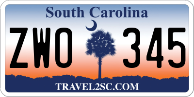 SC license plate ZWO345