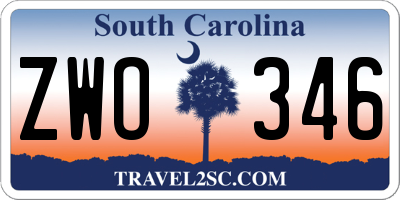 SC license plate ZWO346