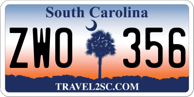 SC license plate ZWO356