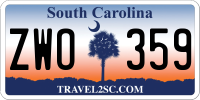 SC license plate ZWO359