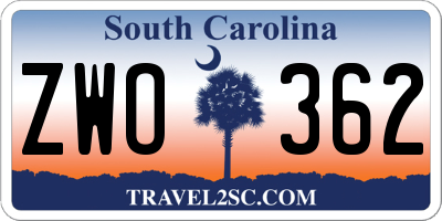 SC license plate ZWO362