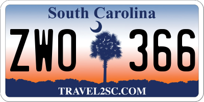 SC license plate ZWO366