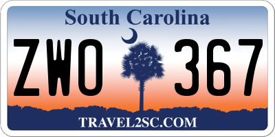 SC license plate ZWO367