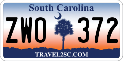 SC license plate ZWO372