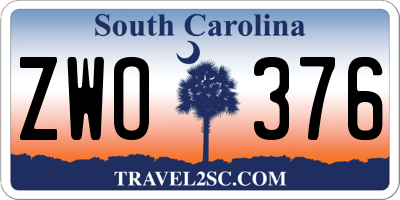 SC license plate ZWO376