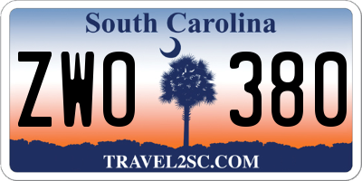 SC license plate ZWO380