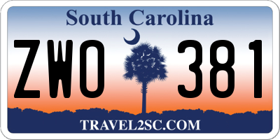 SC license plate ZWO381