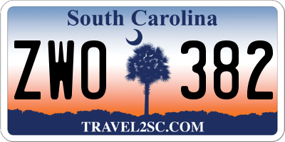 SC license plate ZWO382