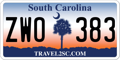 SC license plate ZWO383