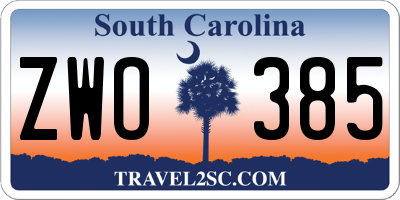 SC license plate ZWO385