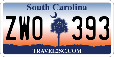 SC license plate ZWO393