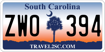 SC license plate ZWO394