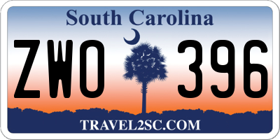 SC license plate ZWO396