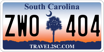 SC license plate ZWO404