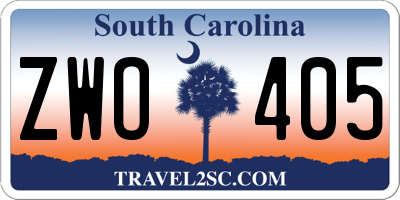 SC license plate ZWO405