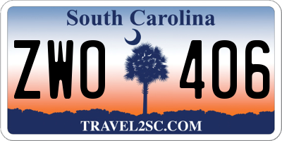 SC license plate ZWO406
