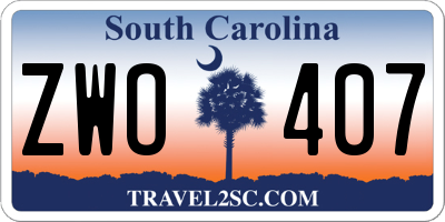 SC license plate ZWO407