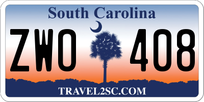 SC license plate ZWO408