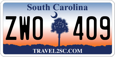 SC license plate ZWO409