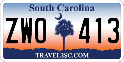 SC license plate ZWO413