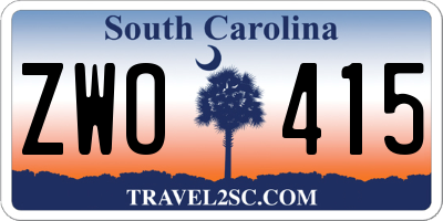 SC license plate ZWO415
