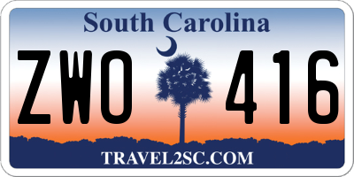 SC license plate ZWO416
