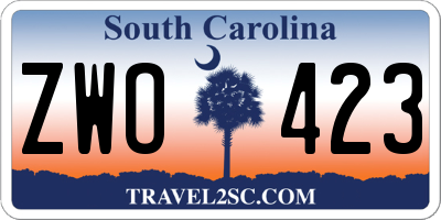 SC license plate ZWO423