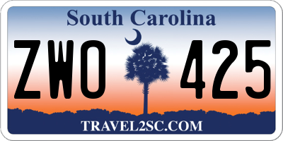 SC license plate ZWO425